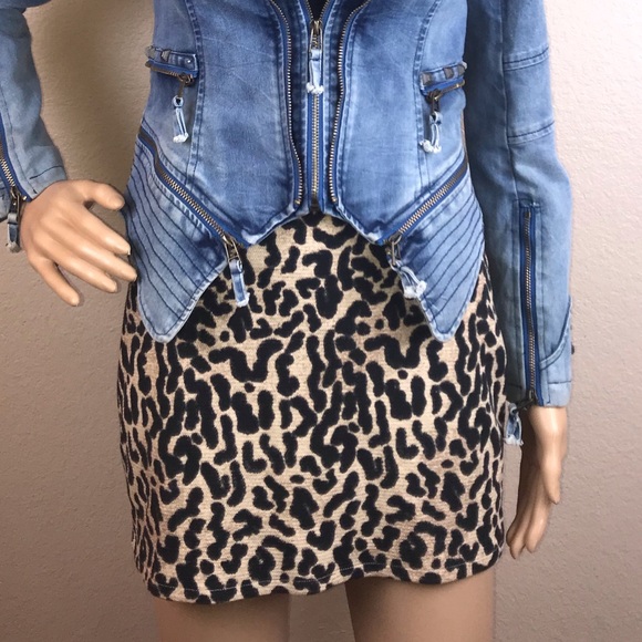 Zara Leopard Cheetah Cotton Mini Skirt - Picture 2 of 7
